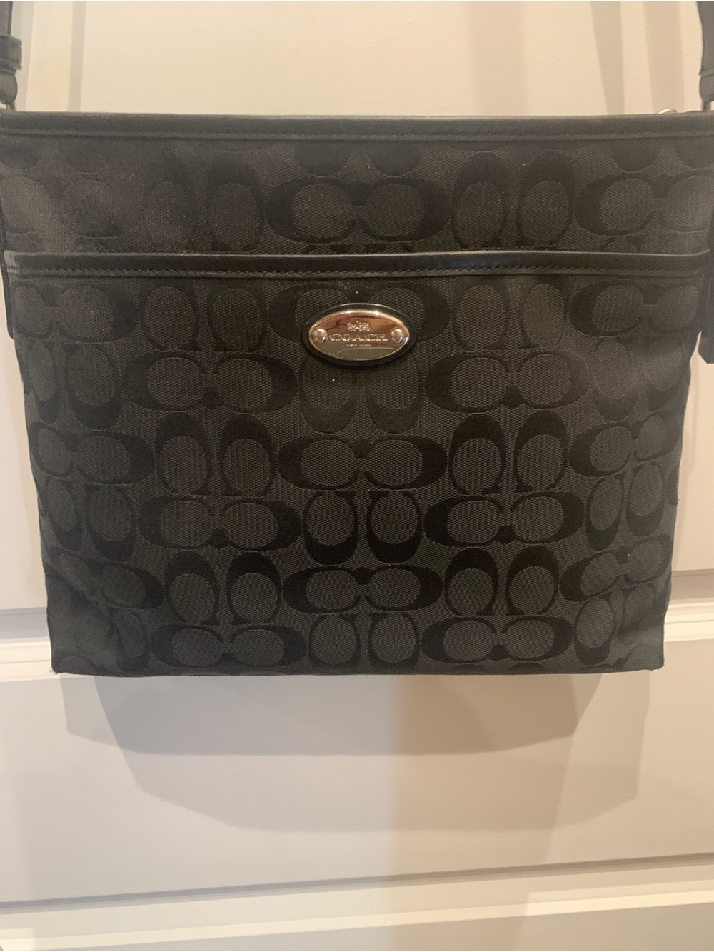 Coach Black Signature Crossbody Sling Bag